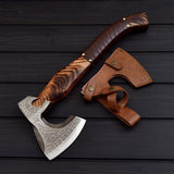 19.5 Handcrafted Outdoor Utility Knife 5 1095 Carbon Steel Convex Blade Burn Ash & Leather Handle Includes Leather Sheath