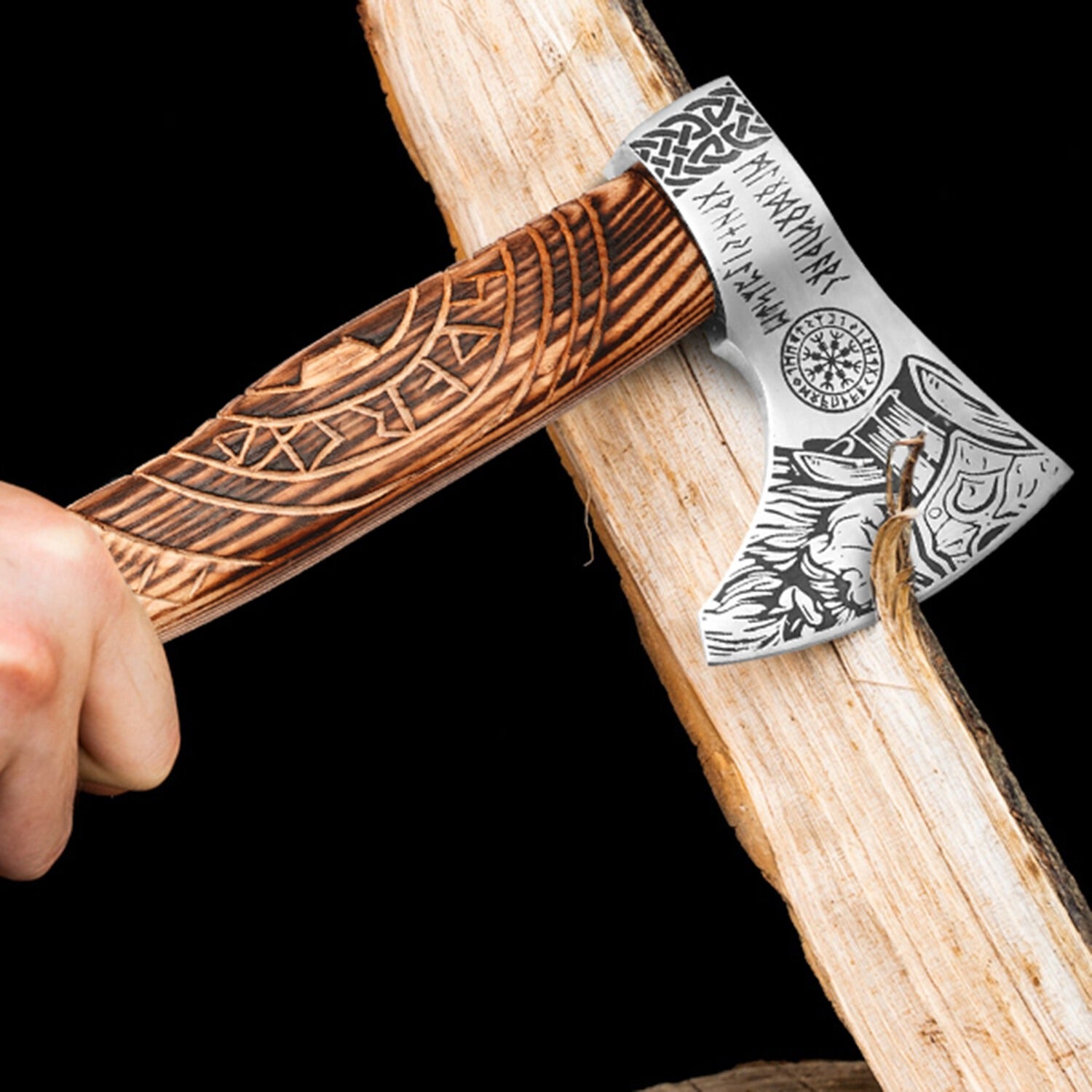 Handmade Damascus Steel Hunting Knife  20 Walnut Wood Handle Fixed Blade with Leather Sheath  Survival Camping & Collectors Must Have