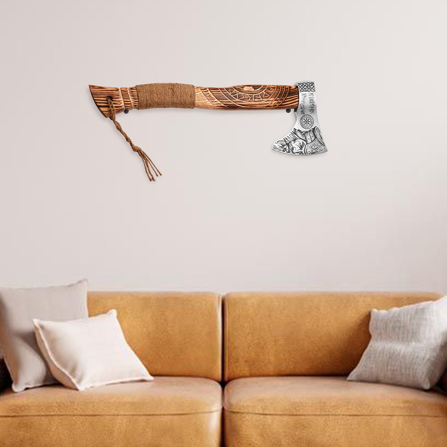 Handmade Damascus Steel Hunting Knife  20 Walnut Wood Handle Fixed Blade with Leather Sheath  Survival Camping & Collectors Must Have