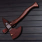 Handcrafted Damascus Steel Axe  Rosewood Grip & Leather Sheath