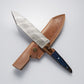 12" Damascus Steel Chef’s Knife with Colorful Handle & Brass Accents – Leather Sheath Included