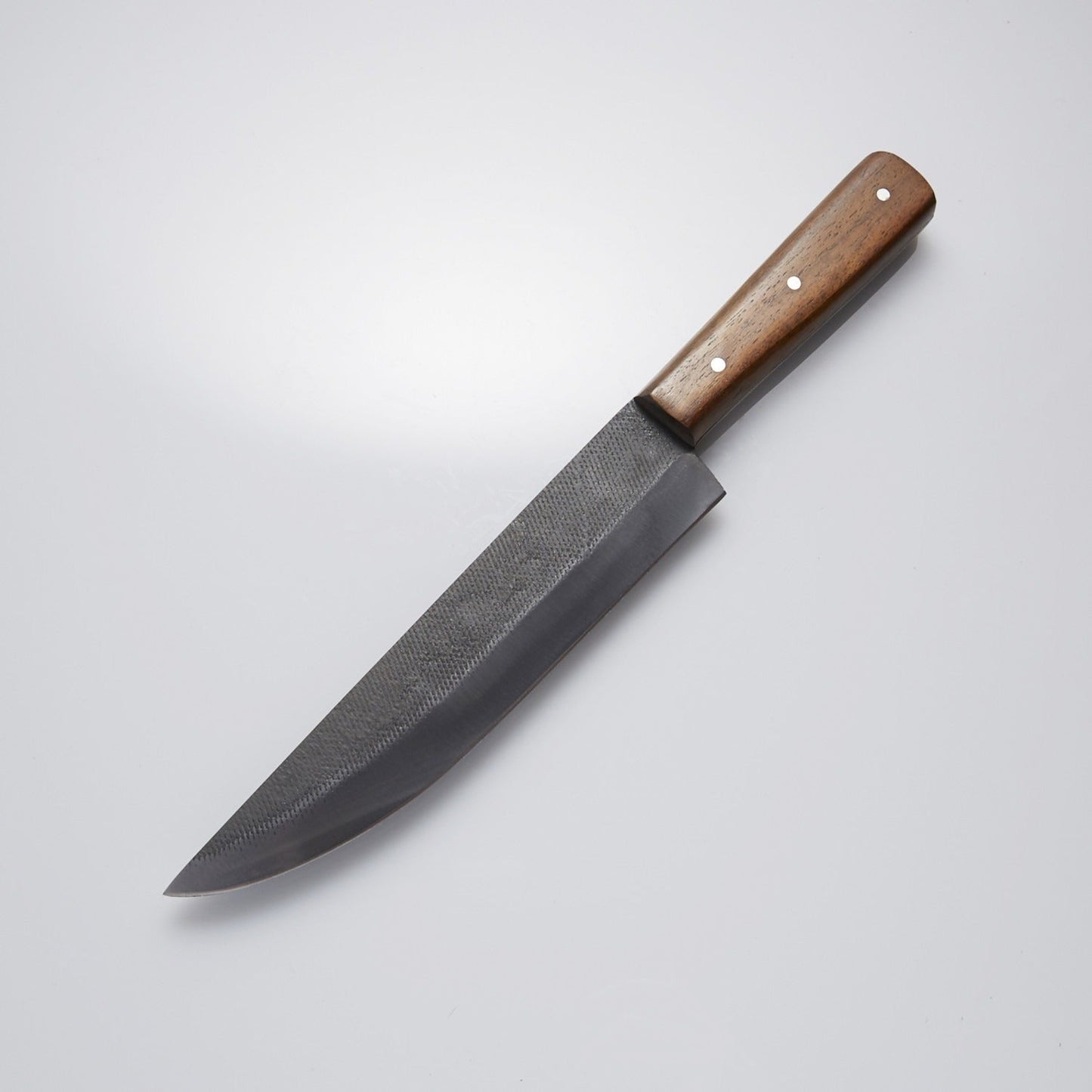 12.5" High Carbon Steel Chef Knife with Natural Wood Handle – 8" Blade & Leather Sheath