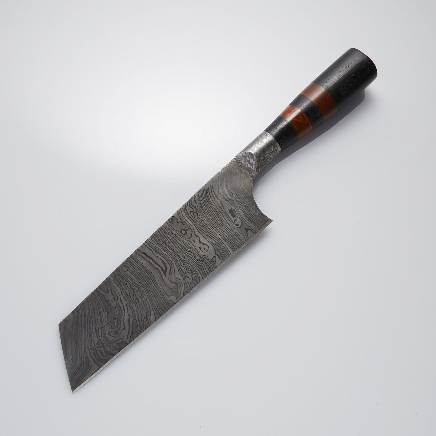 13" Full Damascus Steel Chef Chopper Knife with Micarta & Raisin Wood Handle – Leather Sheath Included