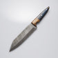 12" Damascus Steel Chef’s Knife with Colorful Handle & Brass Accents – Leather Sheath Included
