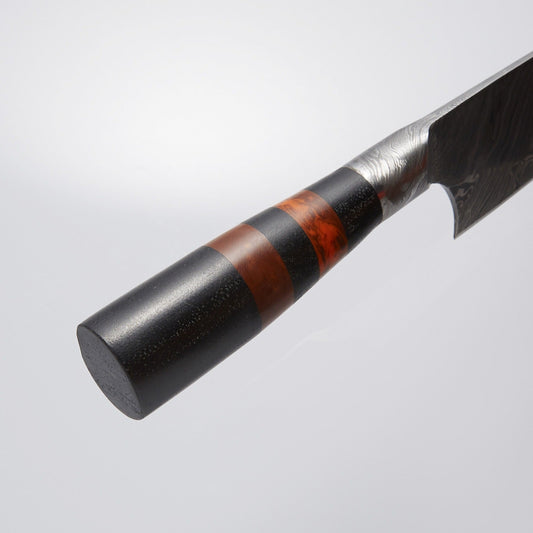 13" Full Damascus Steel Chef Chopper Knife with Micarta & Raisin Wood Handle – Leather Sheath Included