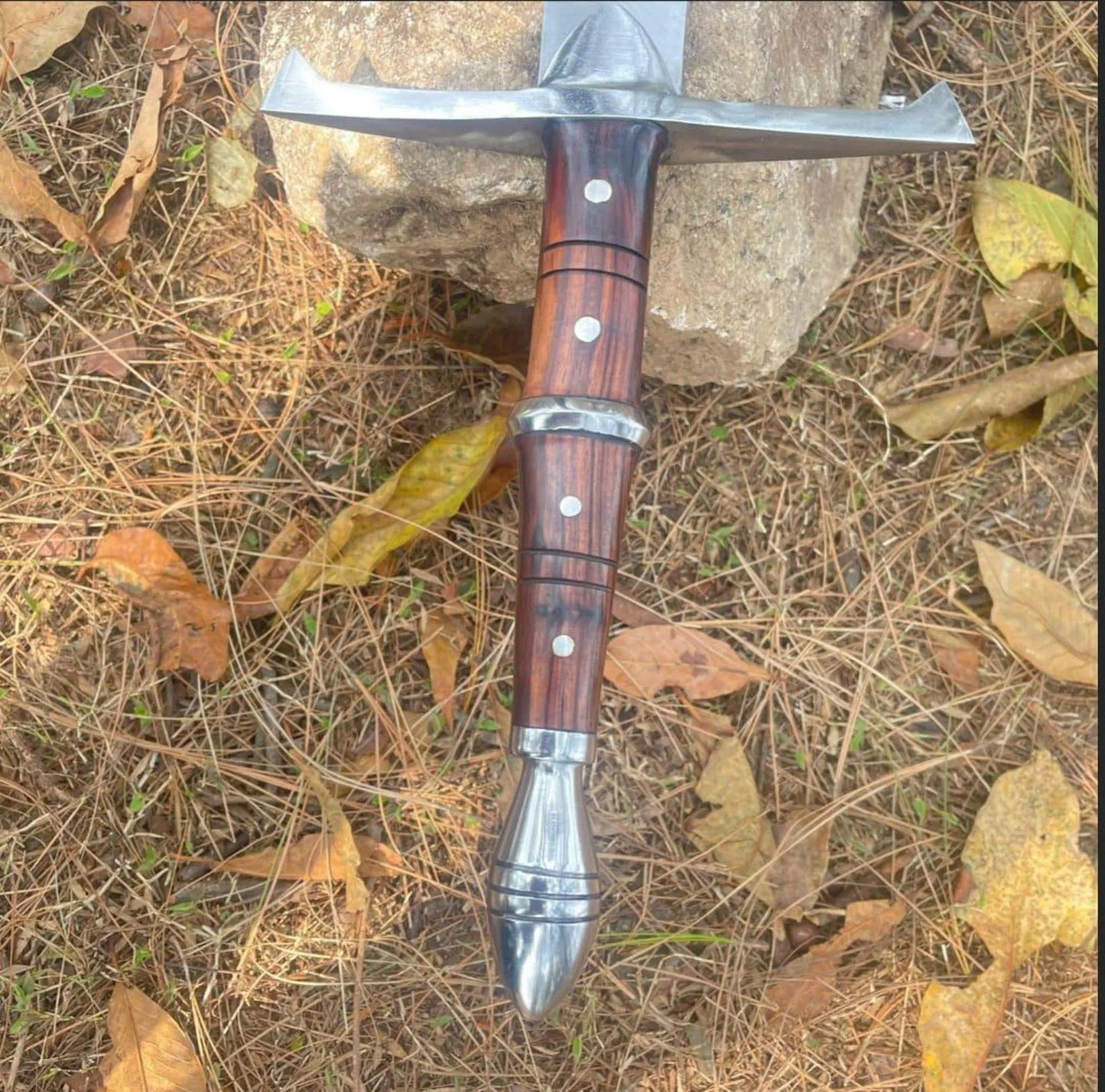 Hand-Forged 36 High Carbon Steel Decorative Sword with Rosewood Handle  Includes Scabbard or Leather Cover