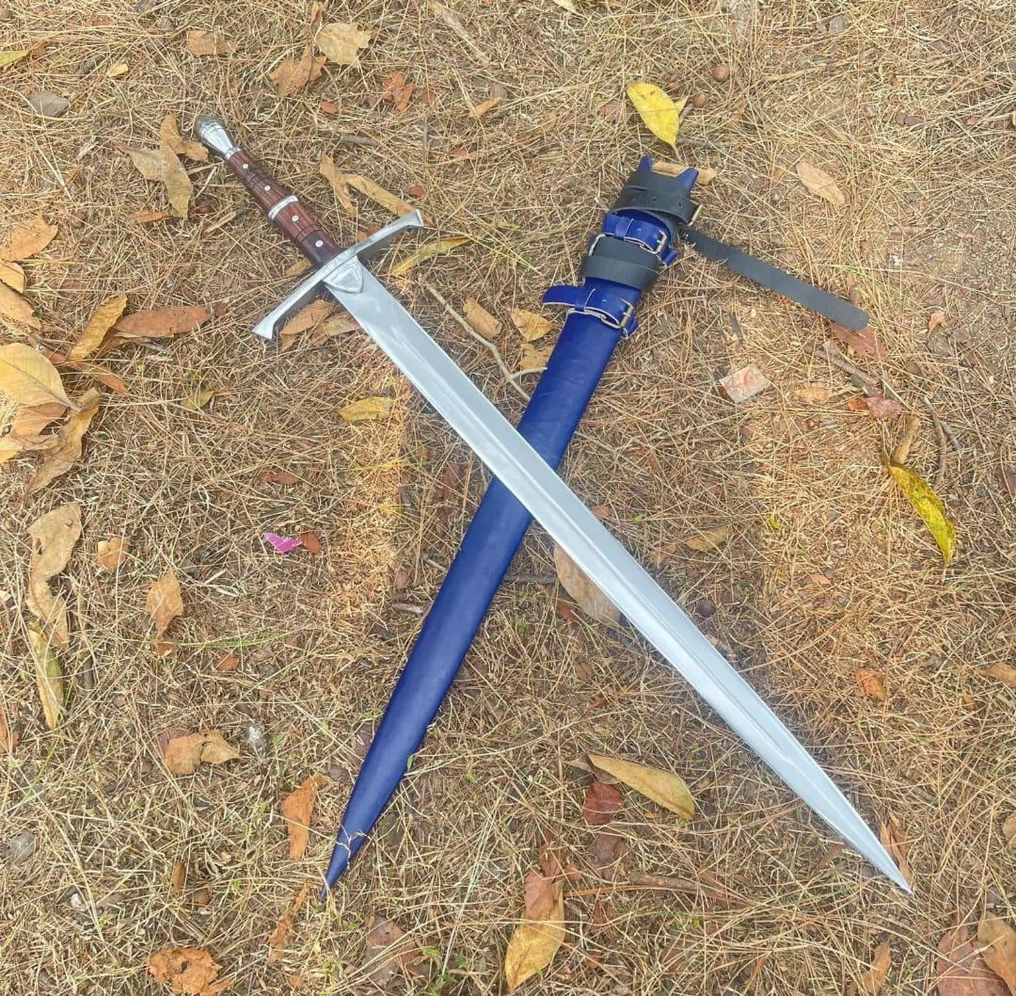 Hand-Forged 36 High Carbon Steel Decorative Sword with Rosewood Handle  Includes Scabbard or Leather Cover