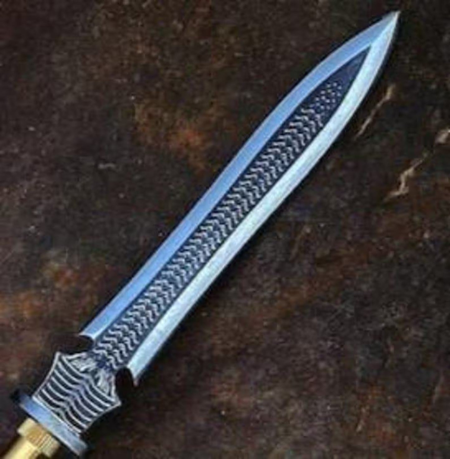 30" Hand Forged Rustic Steel Hunting Spear with Leather Sheath