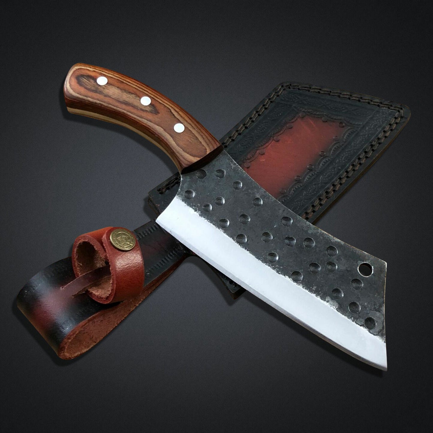 Serbian Style Damascus Steel Chef Knife with Rosewood Handle – 10" Overall Length
