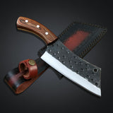Serbian Style Damascus Steel Chef Knife with Rosewood Handle – 10" Overall Length