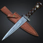 Damascus Steel Fixed-Blade Collector’s Dagger with Walnut Wood Handle 14" Overall Length