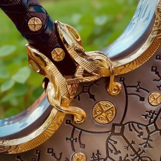Premium Viking Thor Hammer – Gold-Plated Mjolnir Replica | Norse Mythology Cosplay & Collectible