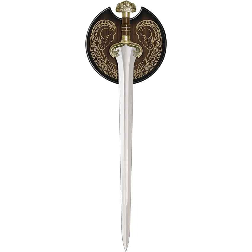 Fantasy Warrior Display Replica – Medieval Inspired Collectible with Wooden Plaque