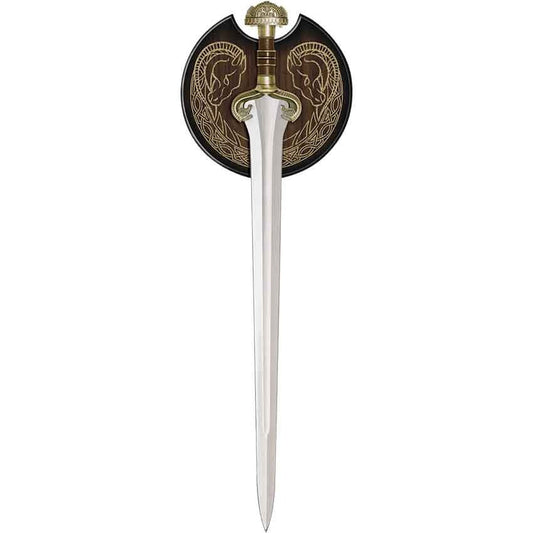Fantasy Warrior Display Replica – Medieval Inspired Collectible with Wooden Plaque