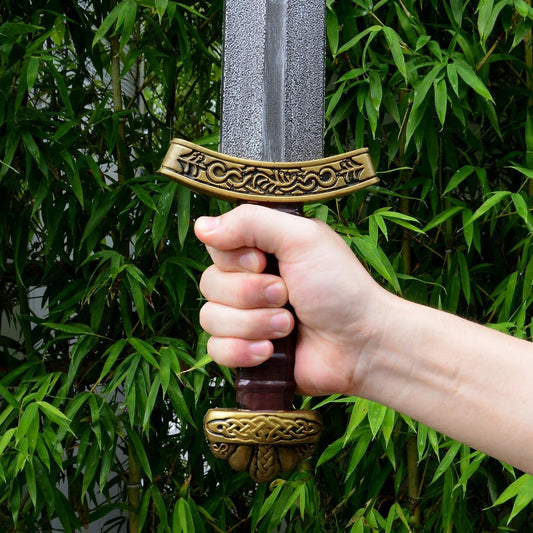34" Foam Viking Sword for LARP Cosplay – Polyurethane Practice Sword with Wood Handle