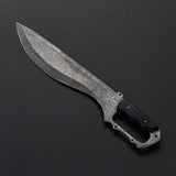 Handmade Damascus Steel Kukri Knife Tactical Survival Machete with Finger Guard Handle