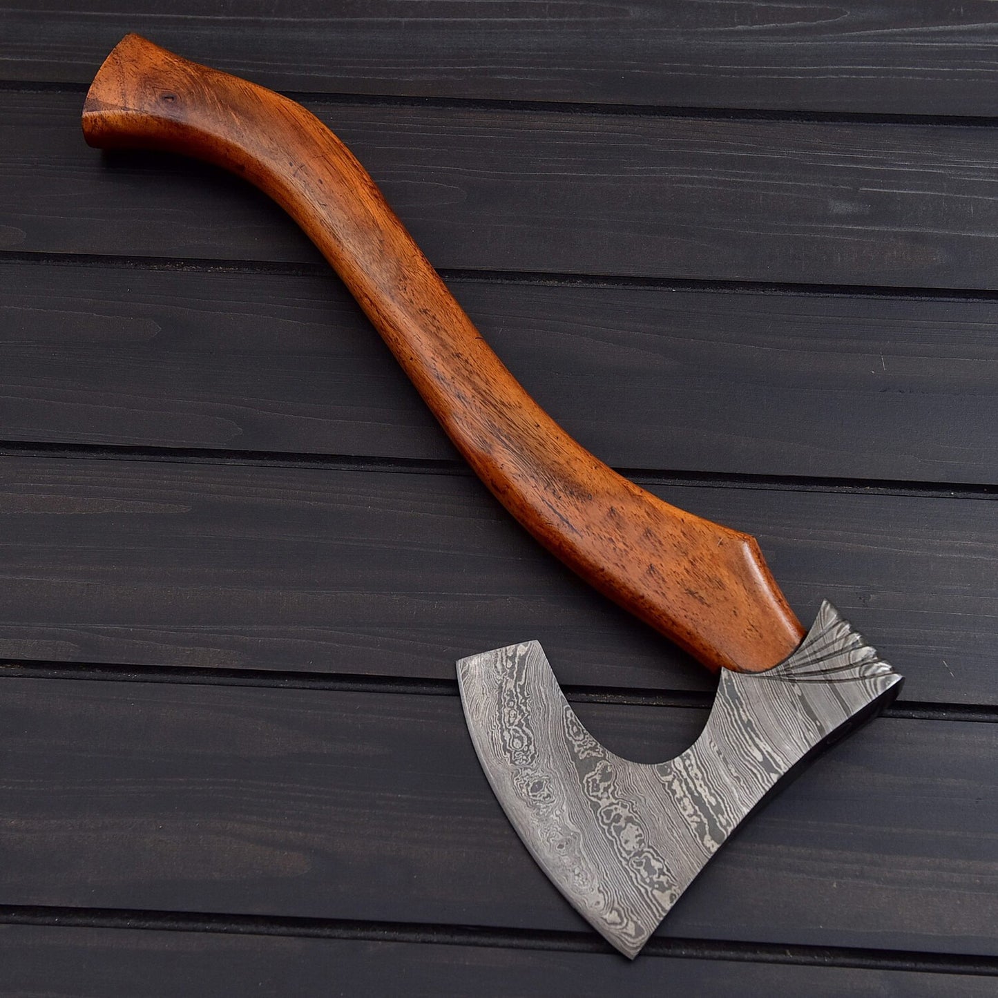 Hand Forged Damascus Viking Tomahawk Battle Ready Axe for Warriors Collectors & Outdoor Survival USA